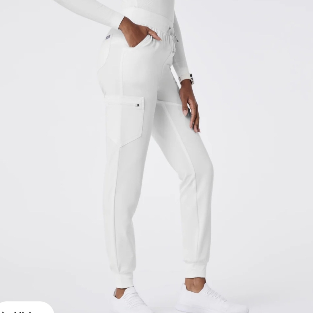 Figs High Waisted White Women's Jogger Pants